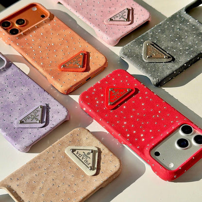 Crystal Stud Leather iPhone Case